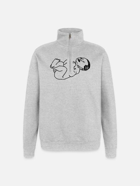 Newborn Baby Transparent Shadow Illustration - Quarter-Zip Sweatshirt - heather grey