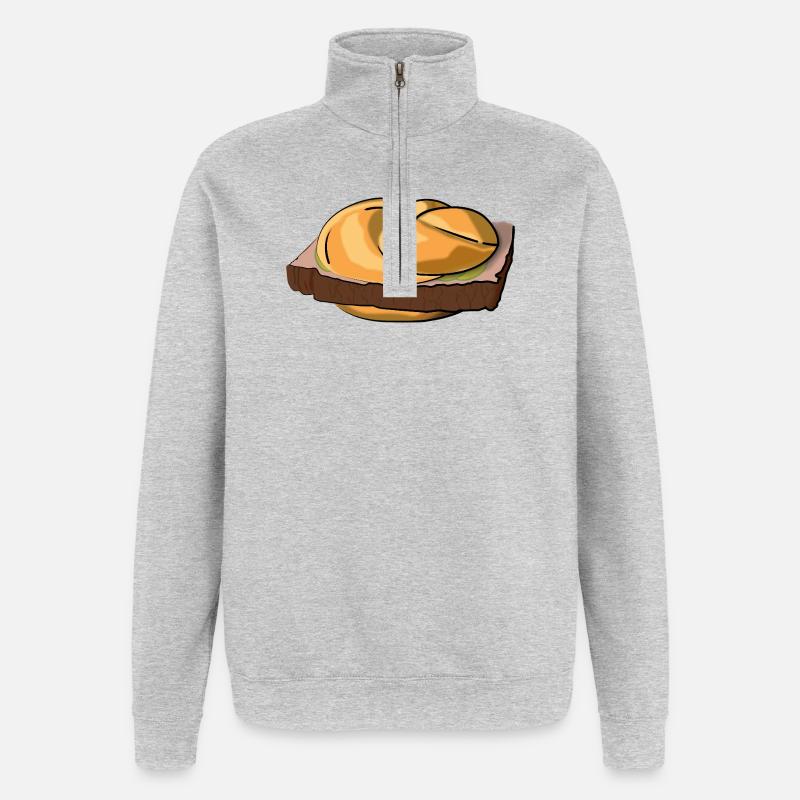 Leberkässemmel with extra style. - Quarter-Zip Sweatshirt - heather grey