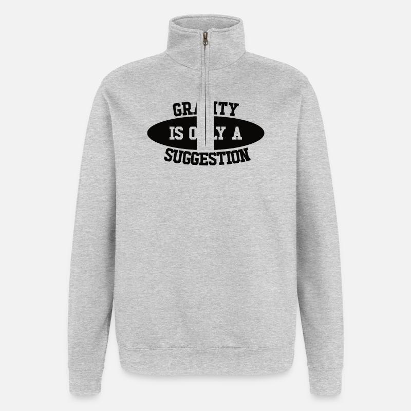 Gravity is just a suggestion boulderer - Quarter-Zip Sweatshirt - heather grey