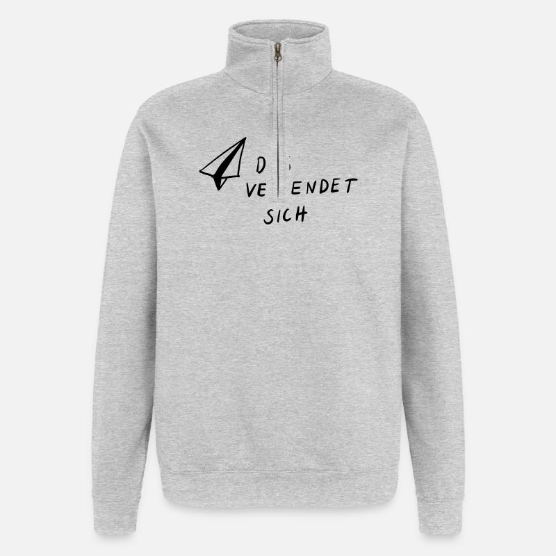 Das versendet sich - Quarter-Zip-Sweatshirt - Grau meliert
