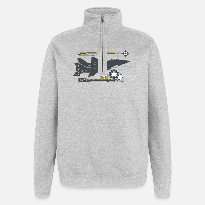 Jetgear Technical Flight Pattern - Quarter-Zip Sweatshirt - heather grey