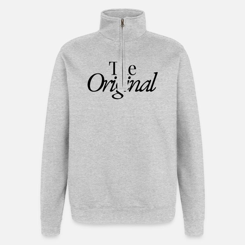 L’Original - Sweat à zip 1/4 - gris chiné