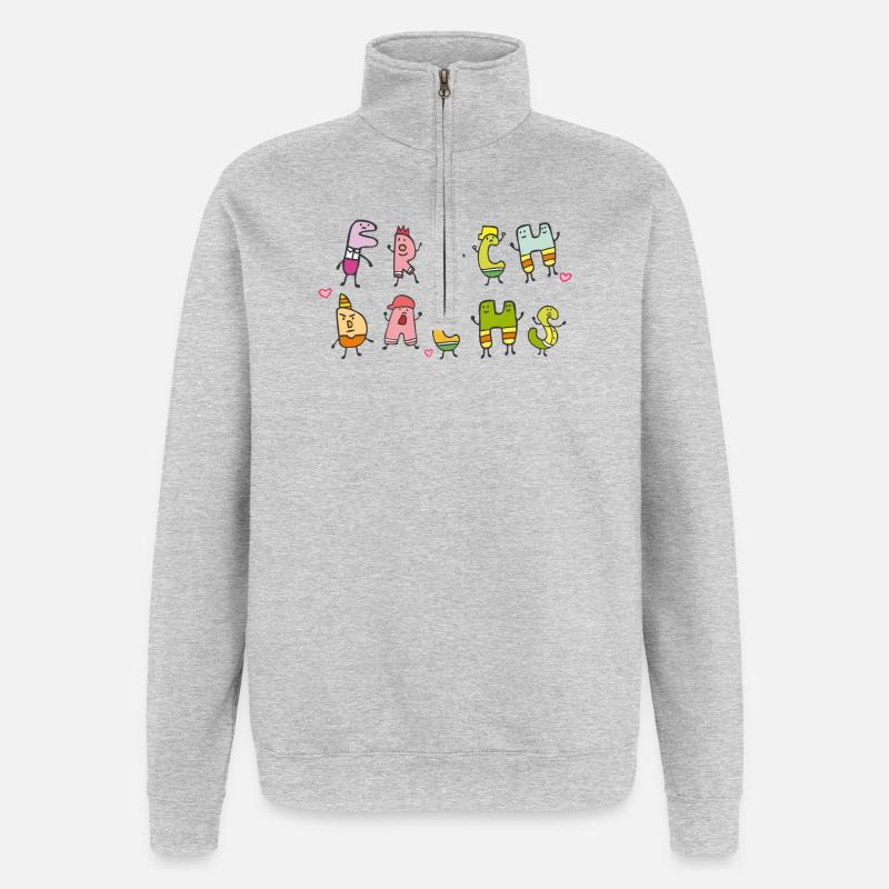 Fripon - Sweat à zip 1/4 - gris chiné