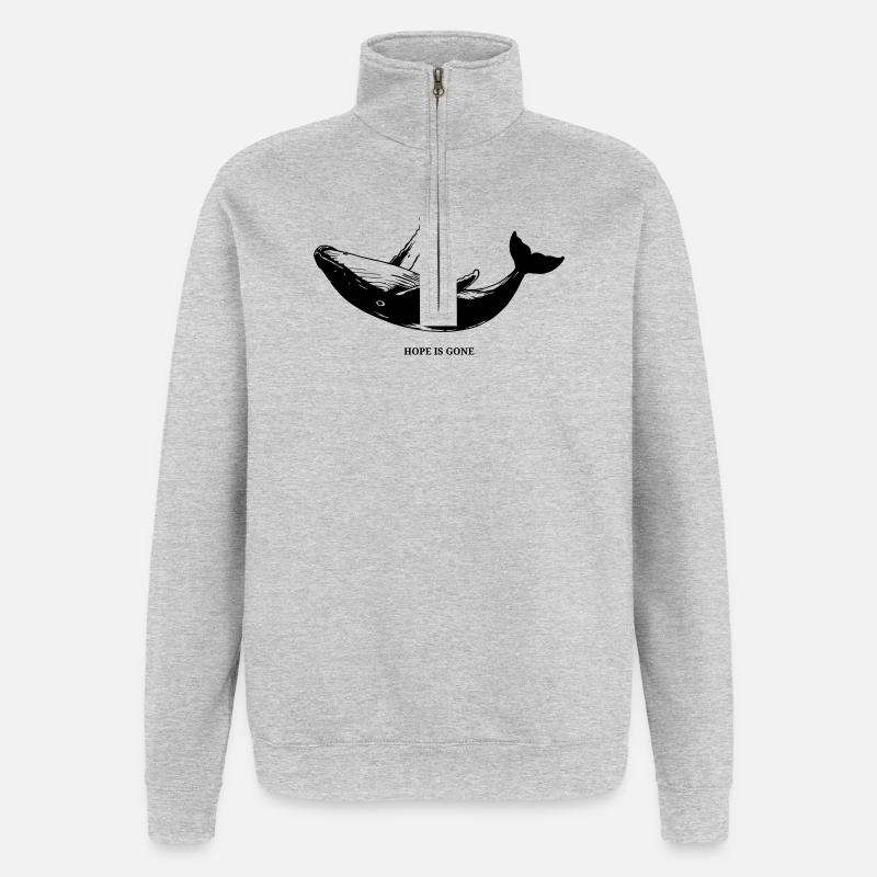 Hope is gone - schwarz - Quarter-Zip-Sweatshirt - Grau meliert