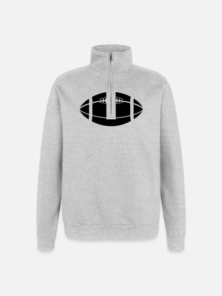 foot américain - Sweat à zip 1/4 - gris chiné