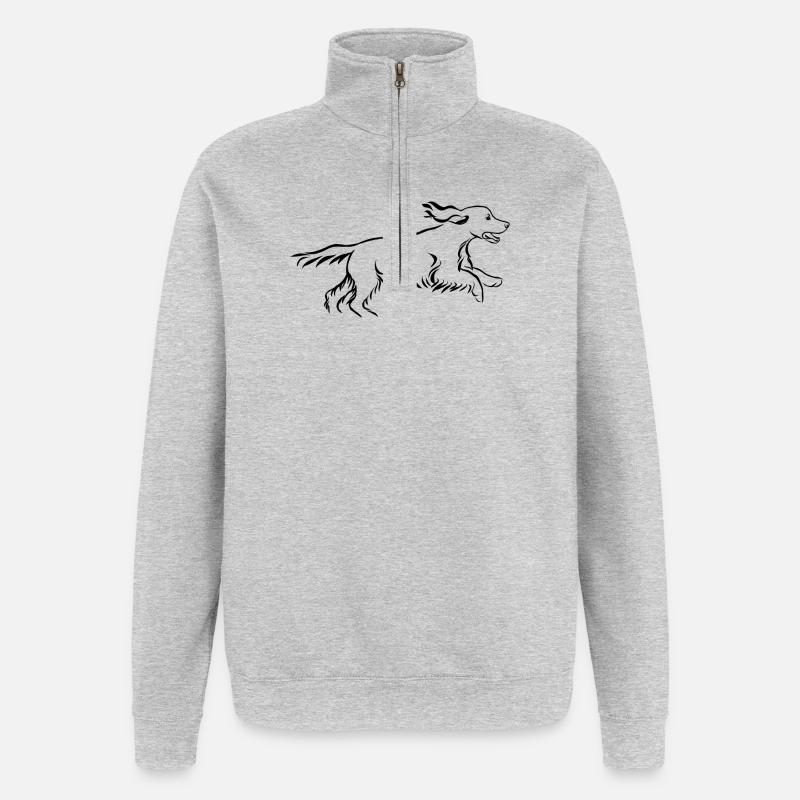 Cocker Spaniel - Quarter-Zip-Sweatshirt - Grau meliert