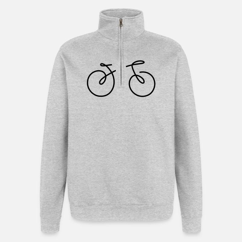 Bicycle Line - Sweat à zip 1/4 - gris chiné