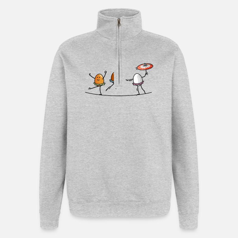 Seiltänzerinnen, Akrobaten Eier - Quarter-Zip-Sweatshirt - Grau meliert