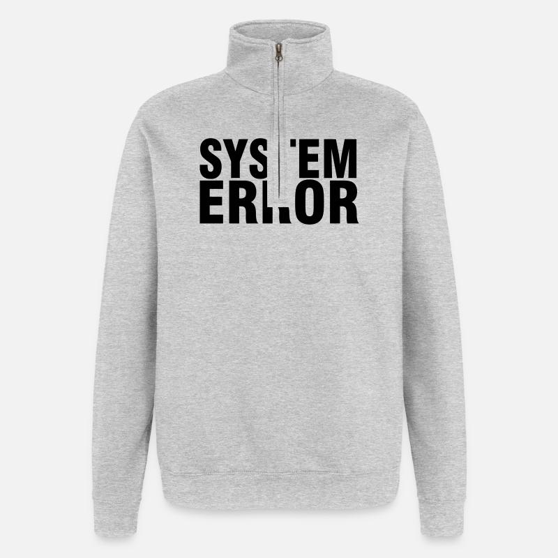 Systemfehler - Quarter-Zip-Sweatshirt - Grau meliert