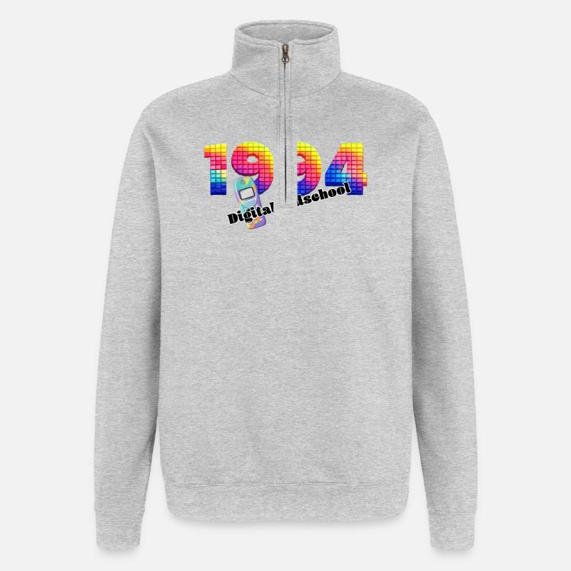 1994 – Frühe Digitale Ära - Quarter-Zip-Sweatshirt - Grau meliert