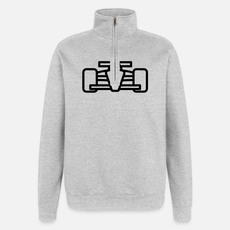 Rennwagen - Quarter-Zip-Sweatshirt - Grau meliert