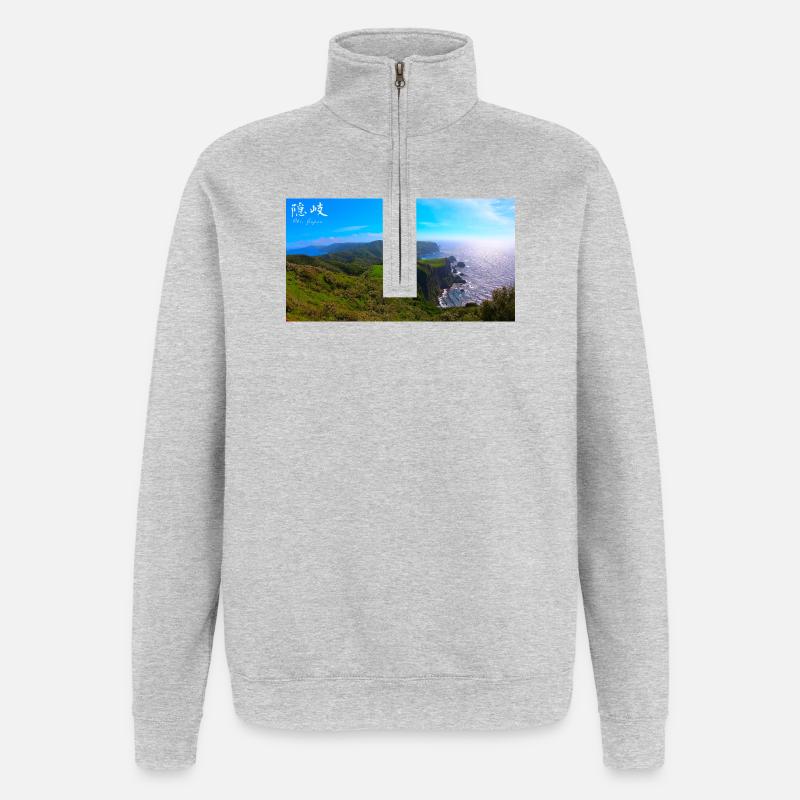 Klippe in Japan - Quarter-Zip-Sweatshirt - Grau meliert