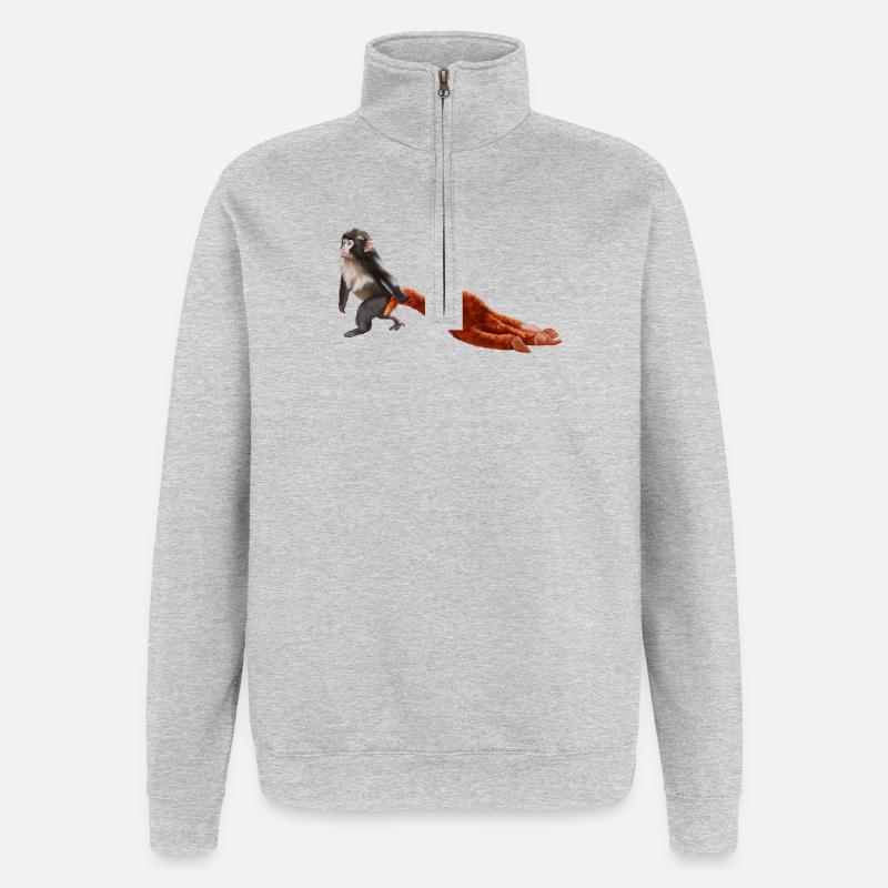 Punch - das kleine Äffchen - Quarter-Zip-Sweatshirt - Grau meliert