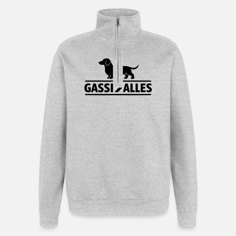 Gassi > Alles  - Quarter-Zip-Sweatshirt - Grau meliert