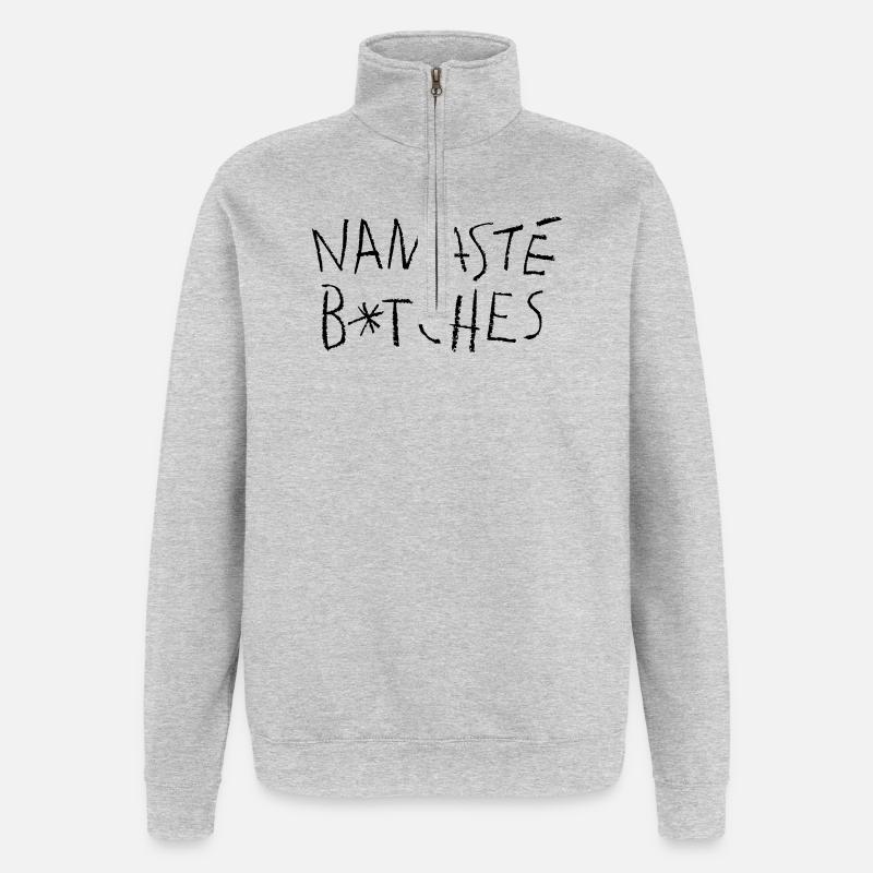 Namasté Black - Quarter-Zip Sweatshirt - heather grey