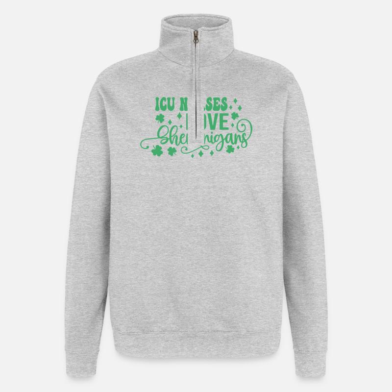 ICU Nurses Love Shenanigans - Quarter-Zip Sweatshirt - heather grey