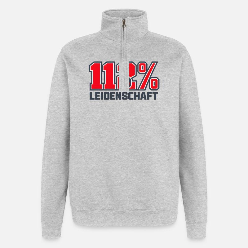 112% Leidenschaft - Quarter-Zip-Sweatshirt - Grau meliert