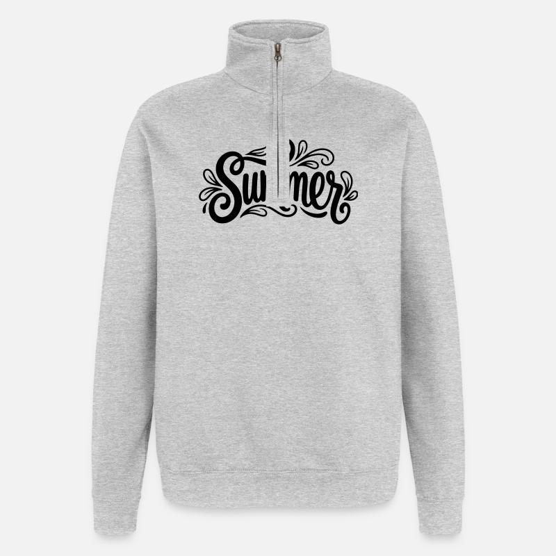 Sommer - Quarter-Zip-Sweatshirt - Grau meliert