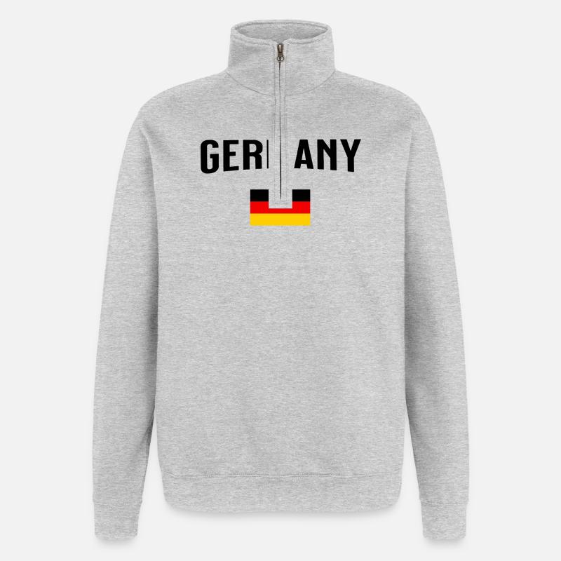 Germany - Quarter-Zip-Sweatshirt - Grau meliert