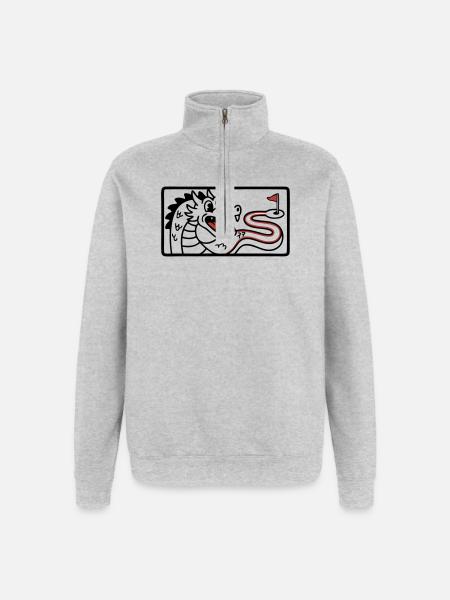 Minigolf Retro Cartoon Golfball JGA Team - Quarter-Zip Sweatshirt - heather grey