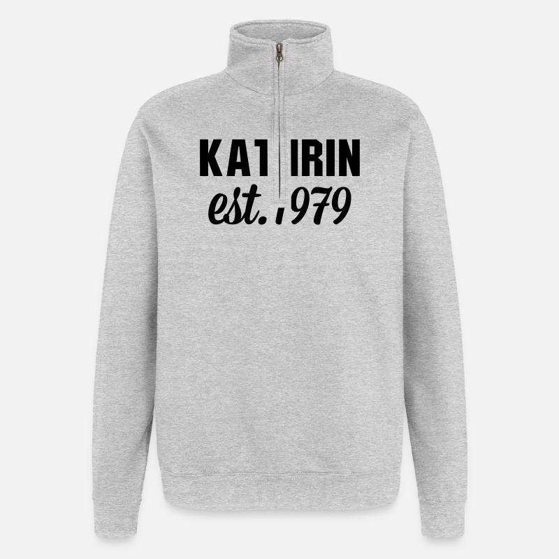 Kathrin est 1979 - Quarter-Zip-Sweatshirt - Grau meliert