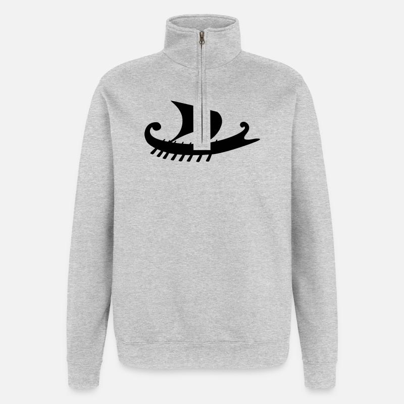 Empuriabrava Schiff b - Quarter-Zip-Sweatshirt - Grau meliert