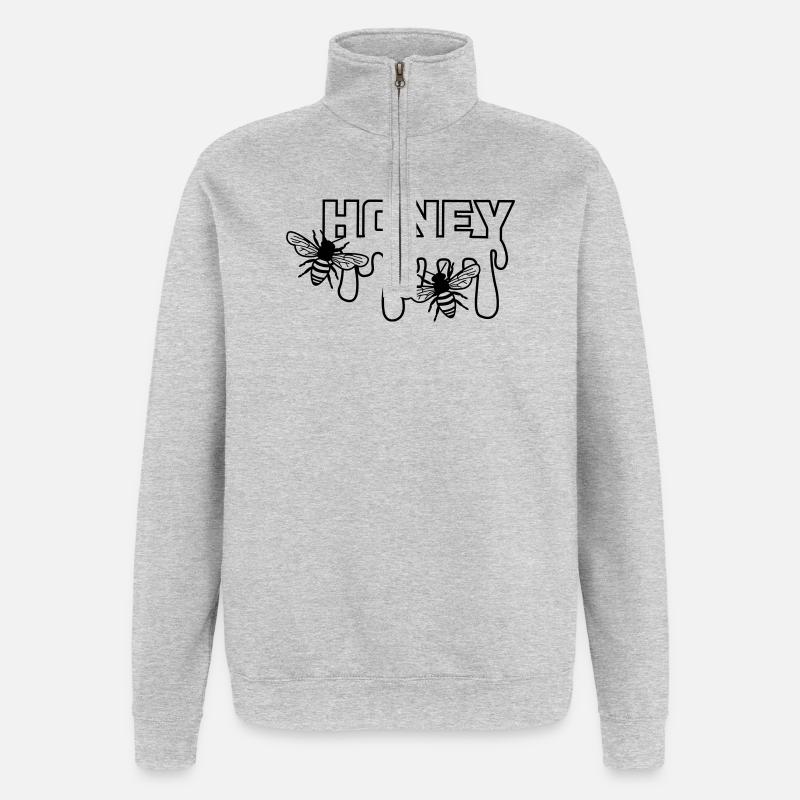 Tropfender Honig - Quarter-Zip-Sweatshirt - Grau meliert