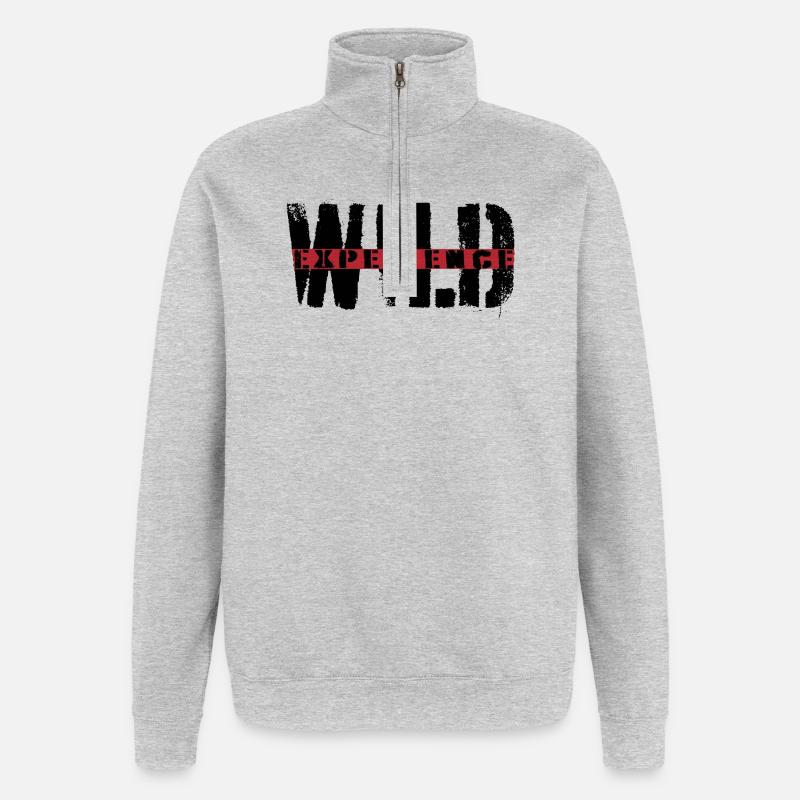 Expérience sauvage - Sweat à zip 1/4 - gris chiné