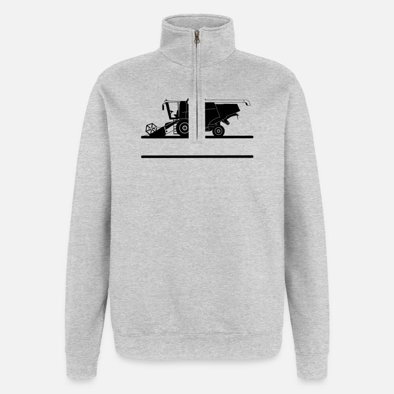 Combine Combine with Custom Text Space - Quarter-Zip Sweatshirt - heather grey