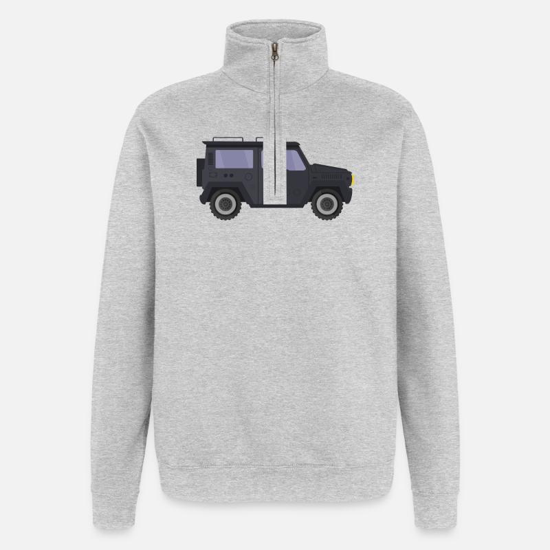 Jeep - Quarter-Zip-Sweatshirt - Grau meliert