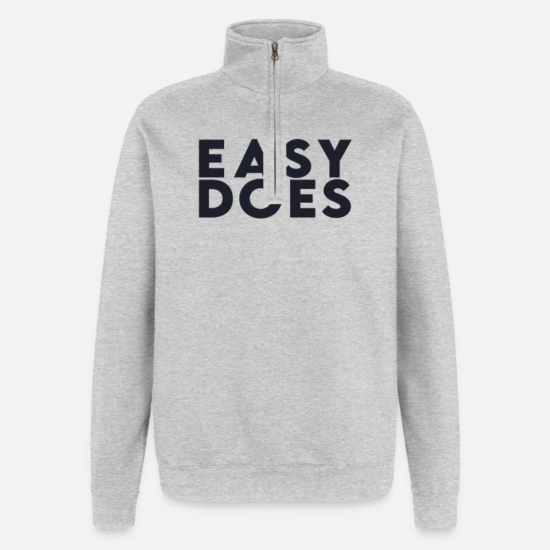 Easy Does - Sweat à zip 1/4 - gris chiné