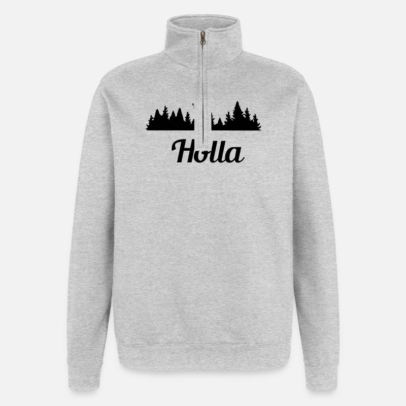 Holla - Sweat à zip 1/4 - gris chiné