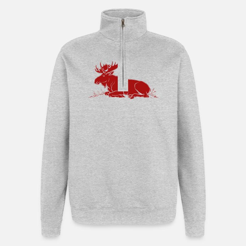 Élan - Sweat à zip 1/4 - gris chiné