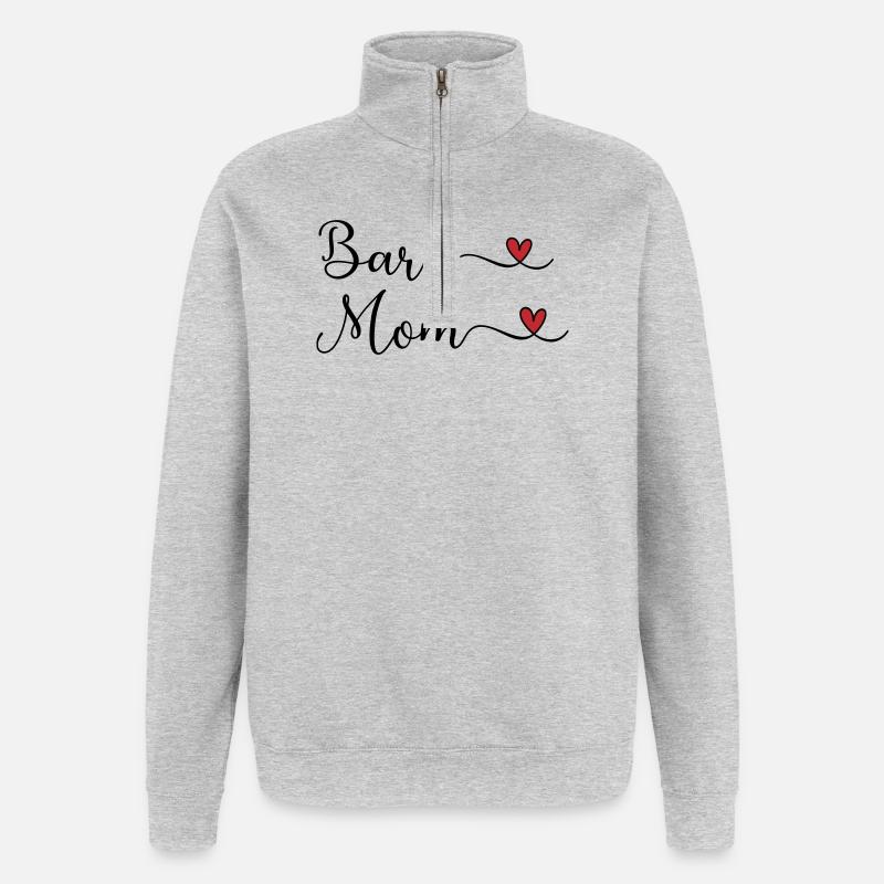 Barn Mom - Reitstall Mutter - Quarter-Zip-Sweatshirt - Grau meliert