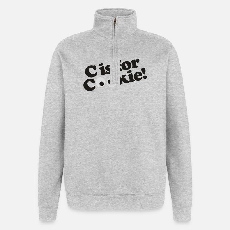 C is for Cookie - Quarter-Zip Sweatshirt - heather grey