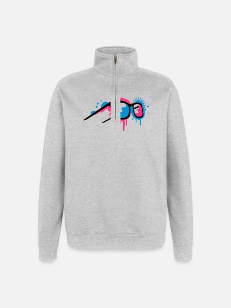 3D glasses in graffiti style - Quarter-Zip Sweatshirt - heather grey