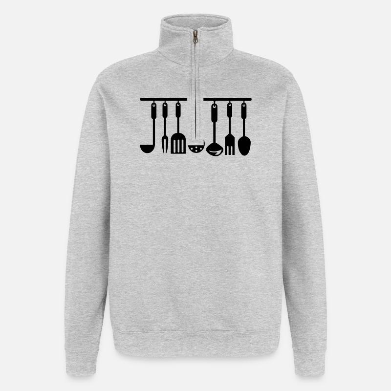 Küchenutensilien Küchenutensilien - Quarter-Zip-Sweatshirt - Grau meliert
