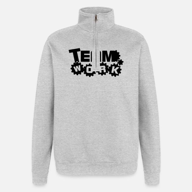 Travail d’équipe 1 - Sweat à zip 1/4 - gris chiné