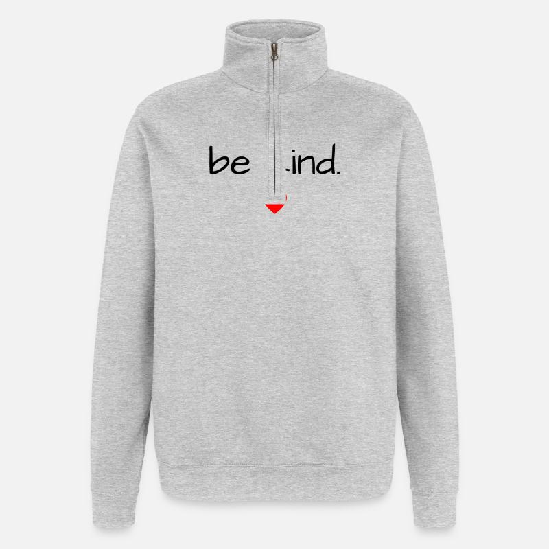 Sei freundlich - Quarter-Zip-Sweatshirt - Grau meliert