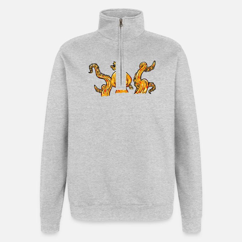 Octopus Octopus Squid King - Quarter-Zip Sweatshirt - heather grey