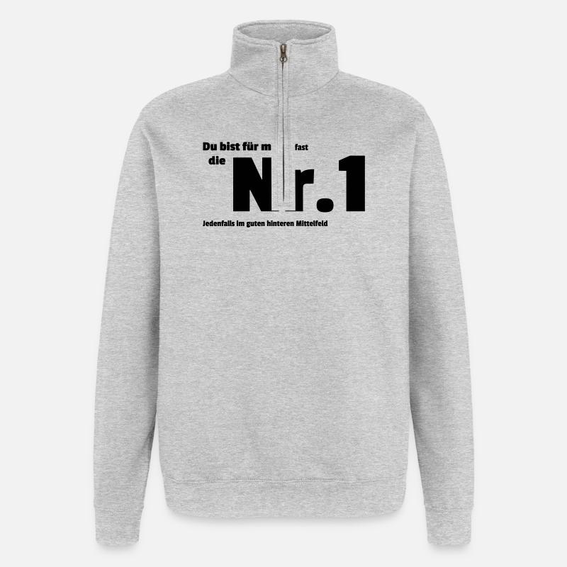 Numéro un - Sweat à zip 1/4 - gris chiné