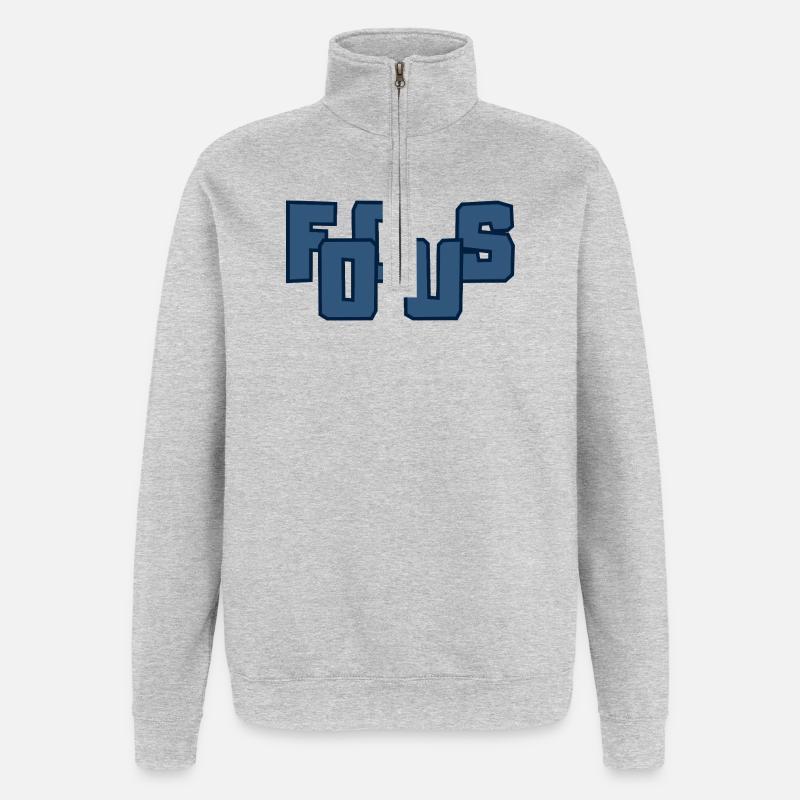 Fools Gras Lettres majuscules - Sweat à zip 1/4 - gris chiné