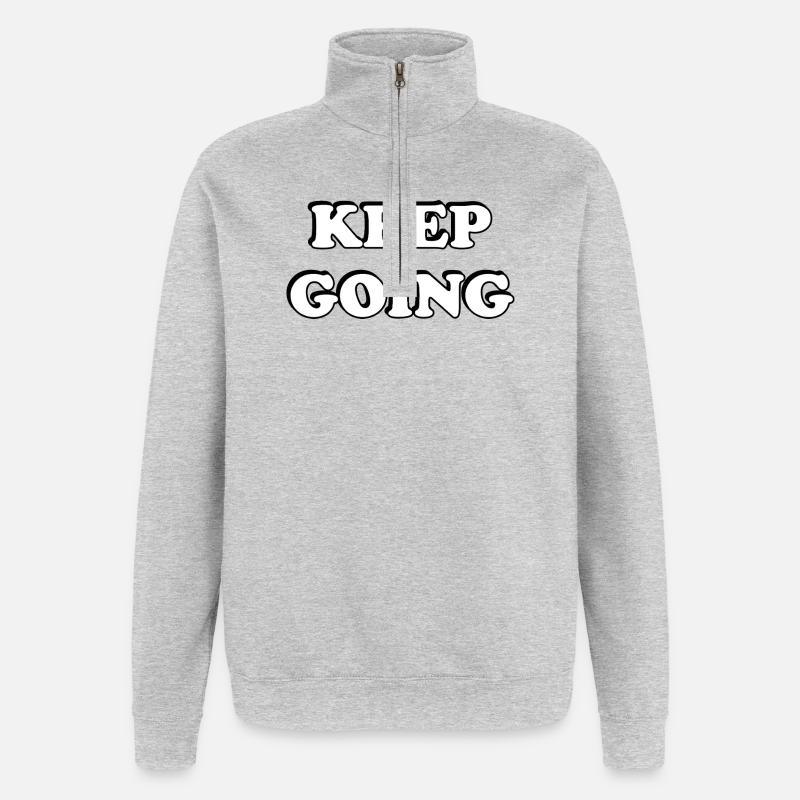 Keep Going Bold Typography - Quarter-Zip Sweatshirt - heather grey