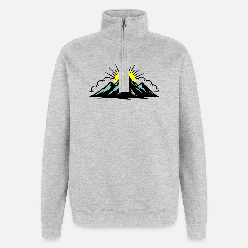 Mountains Clouds Peaks - Quarter-Zip Sweatshirt - heather grey