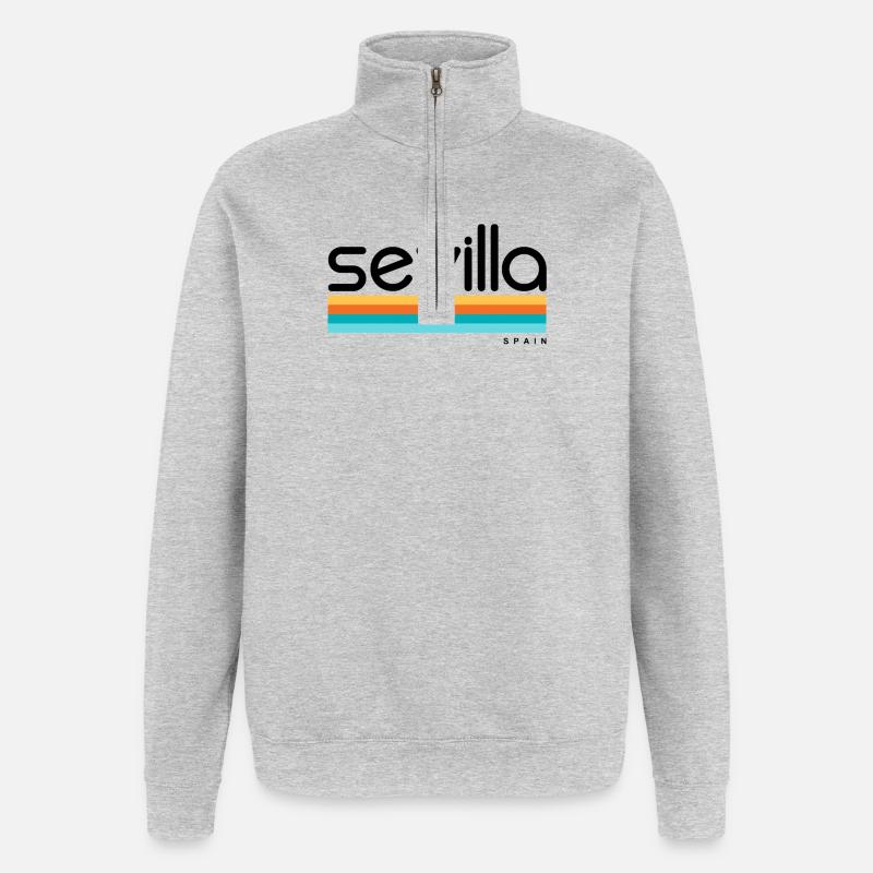 Sevilla - Spain - Spanien - Espana - Quarter-Zip-Sweatshirt - Grau meliert