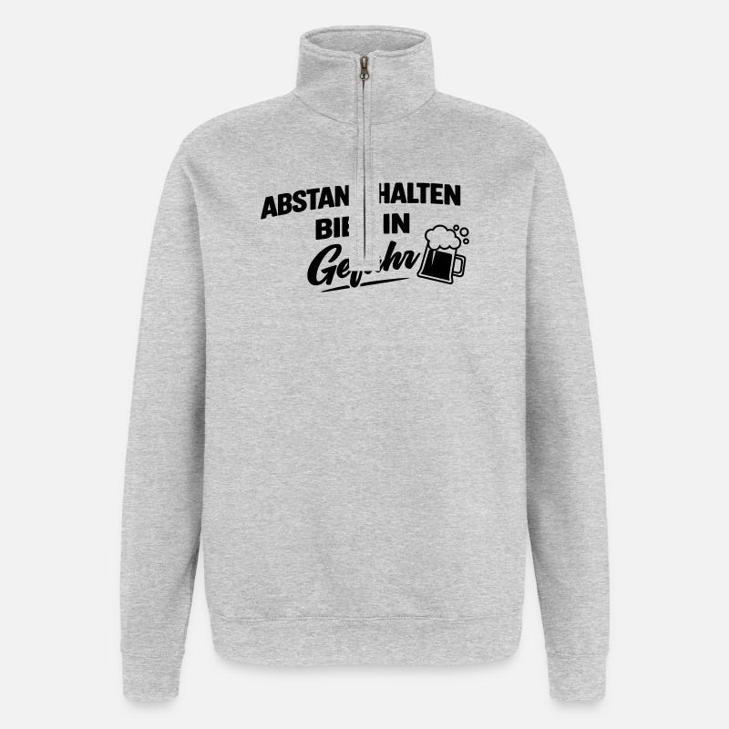 Bier in gefahr - Quarter-Zip-Sweatshirt - Grau meliert