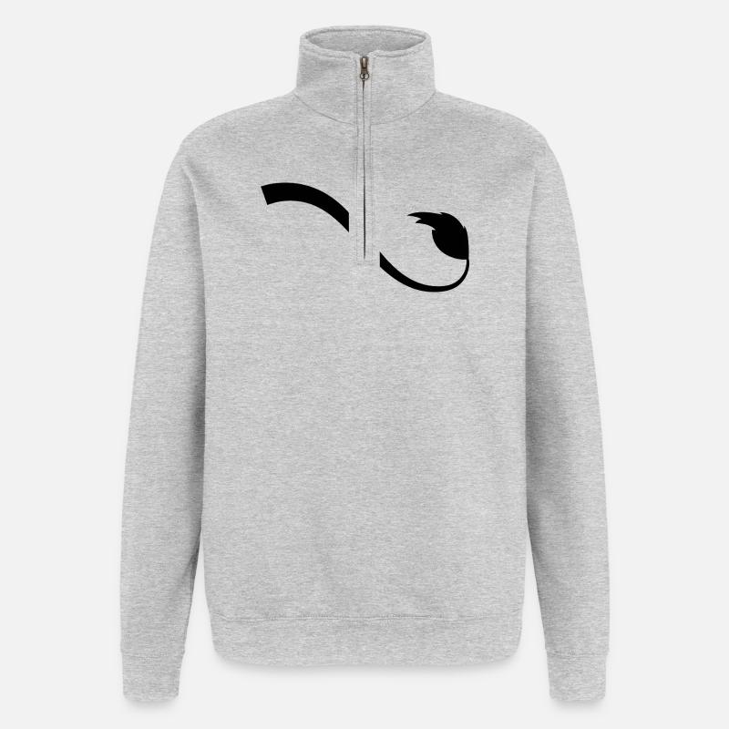 Queue de lion - Sweat à zip 1/4 - gris chiné