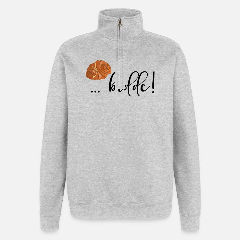 Franzbrötchen Bakery - Quarter-Zip Sweatshirt - heather grey