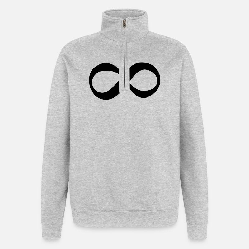 infini - Sweat à zip 1/4 - gris chiné