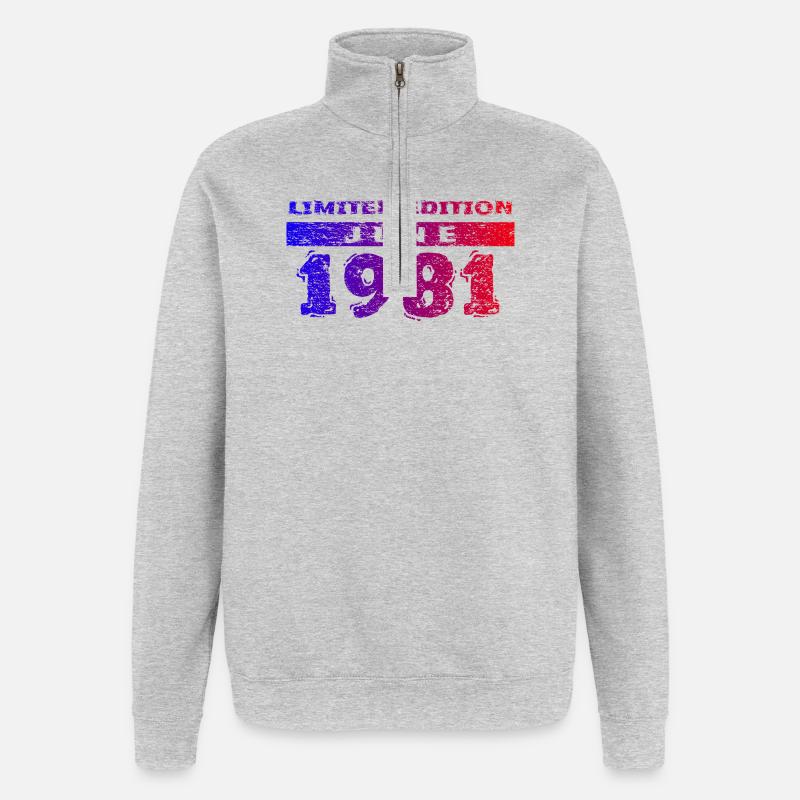 45e anniversaire Édition limitée 06/1981 - Sweat à zip 1/4 - gris chiné